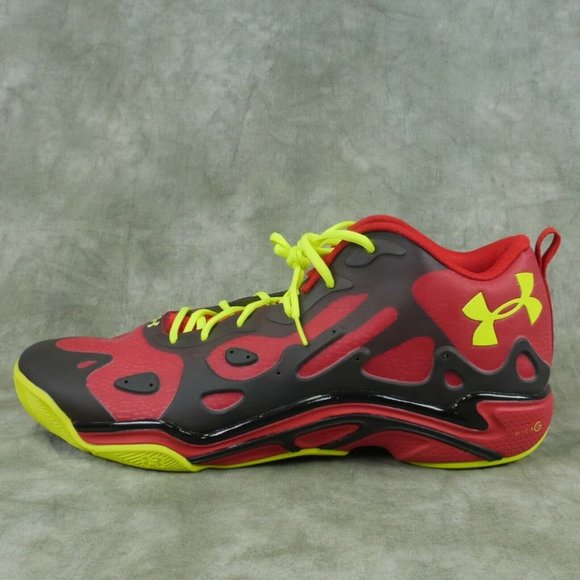 UNDER ARMOUR MICRO G ANATOMIX SPAWN 2 LOW BB RED/BLACK 1248856 NWOB SZ 18 ANB - Picture 4 of 11